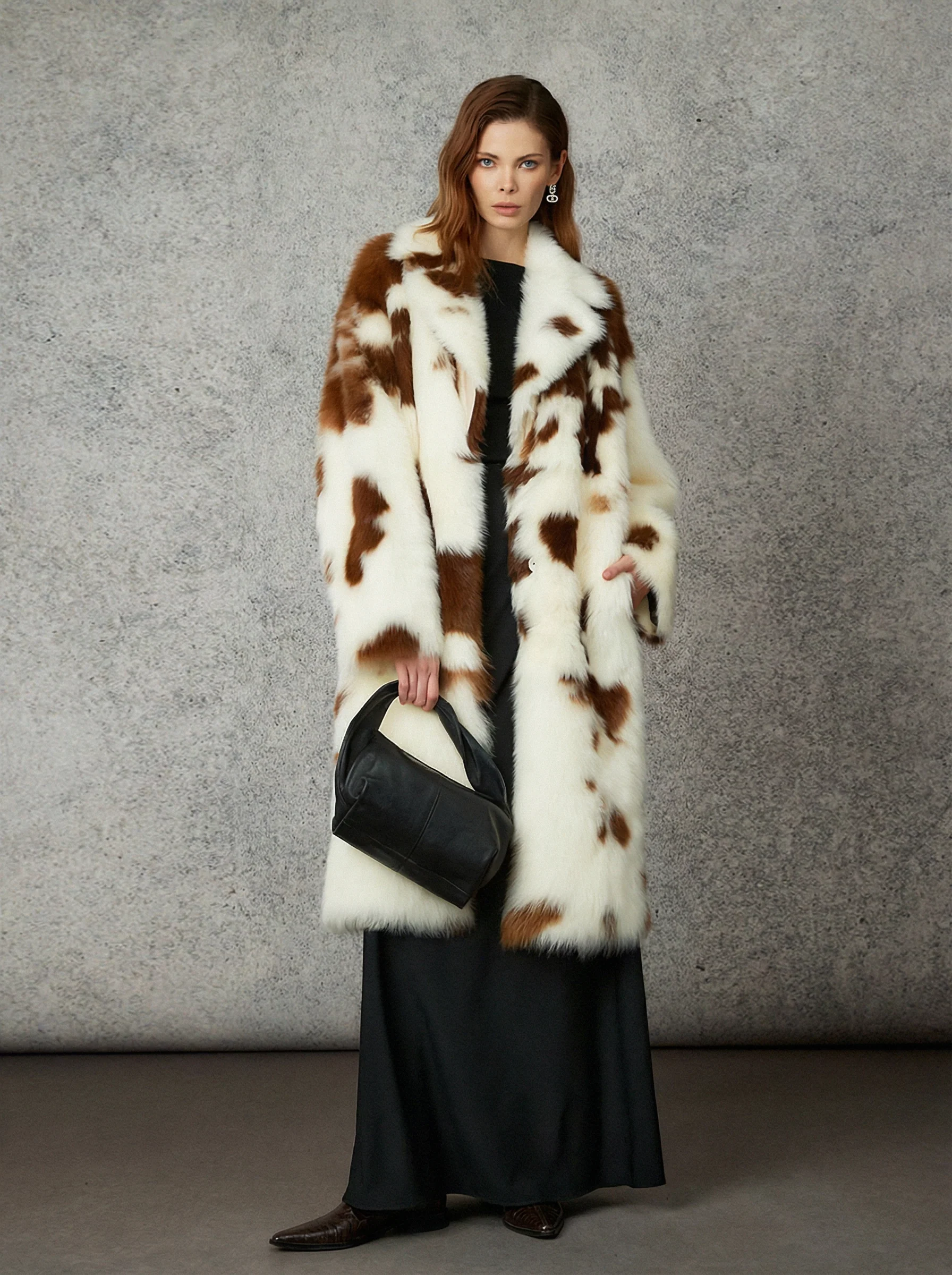 Toscana Cow-Print Shearling Coat - Image 6