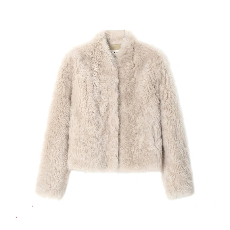 Toscana Shearling Cropped Jacket - Image 3