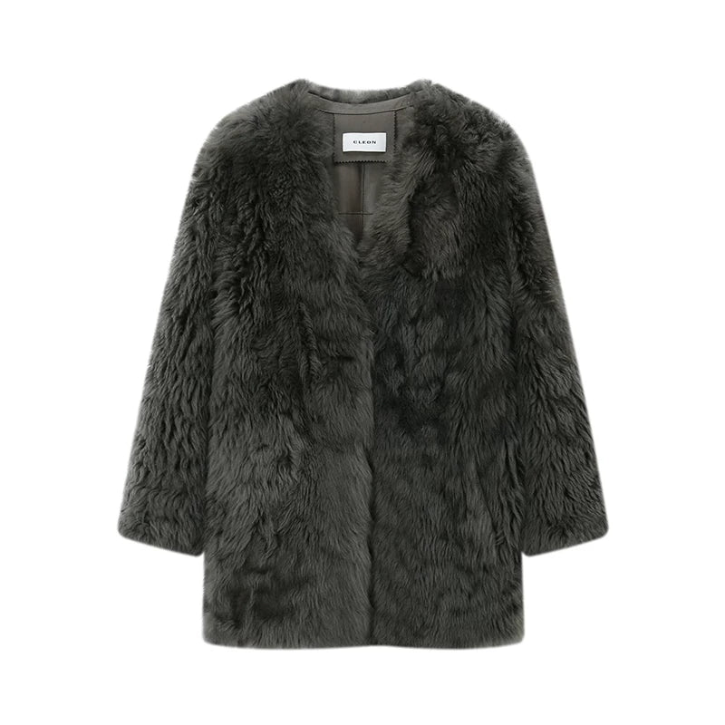 Toscana Shearling V-Neck Coat - Image 4