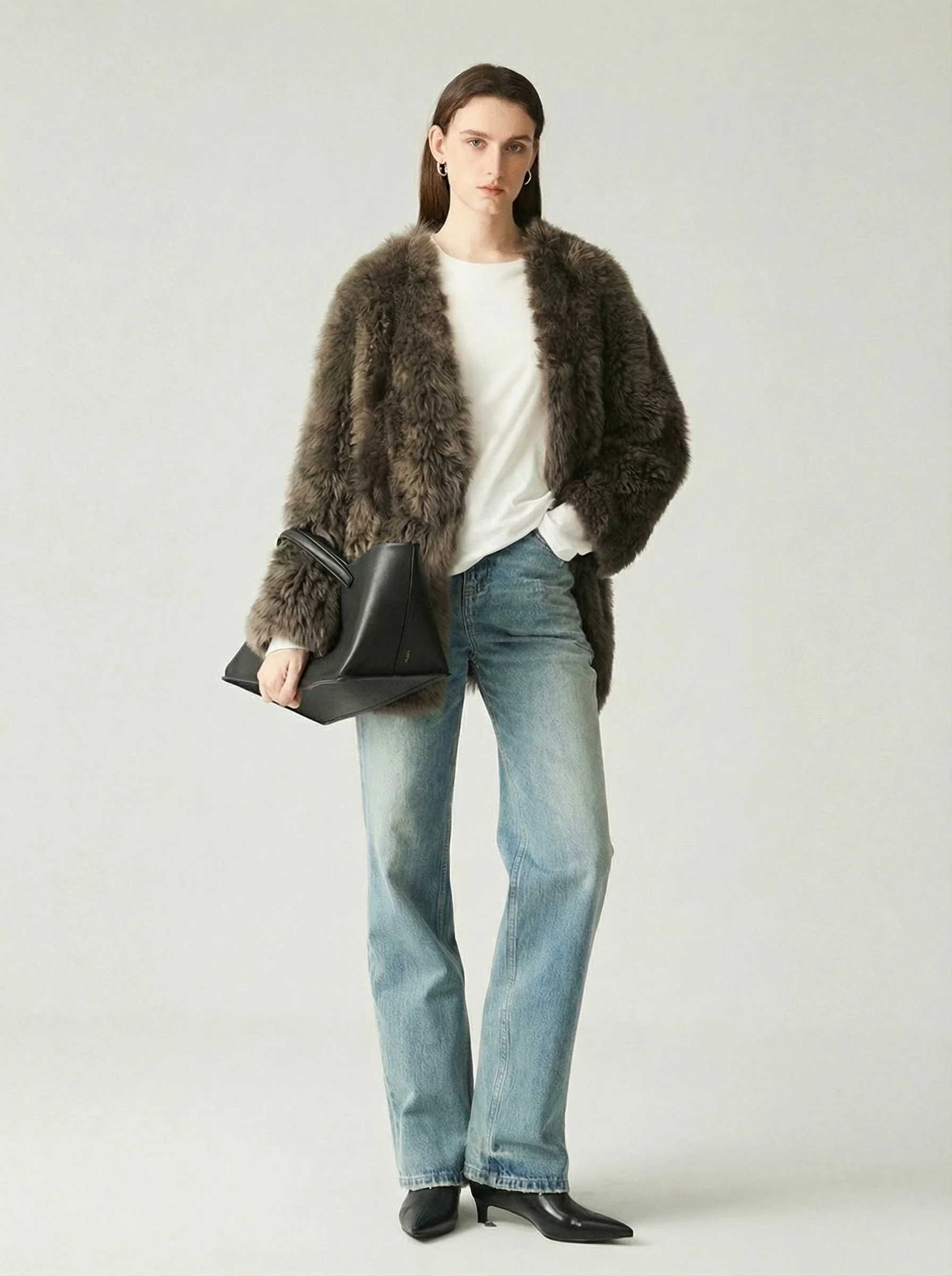 Toscana Shearling V-Neck Coat - Image 8