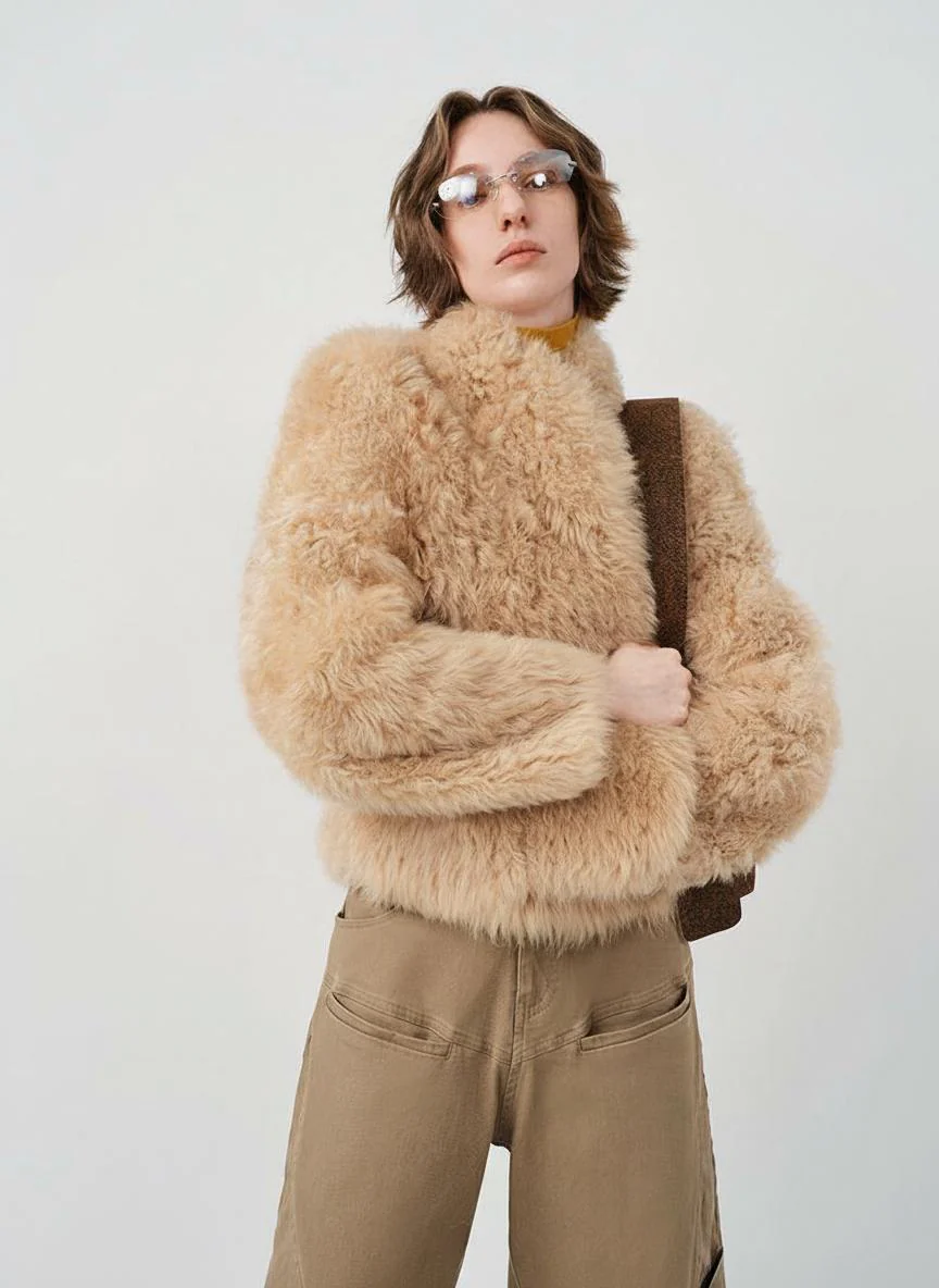 Toscana Shearling V-Neck Jacket - Image 2