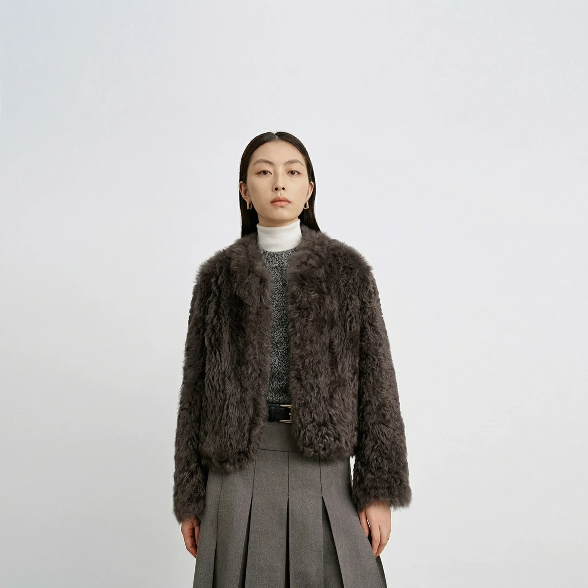 Toscana Shearling V-Neck Jacket - Image 3