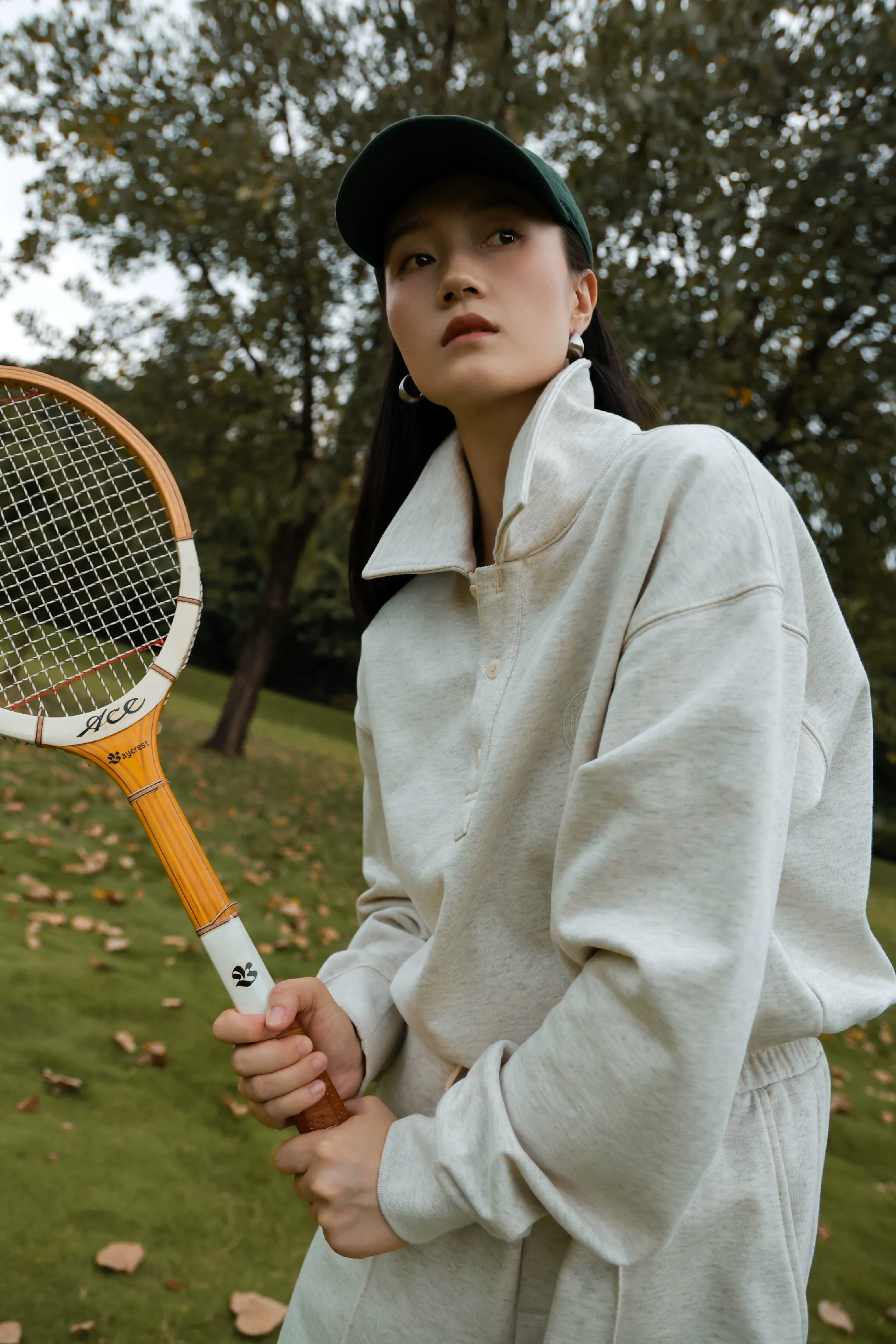 Travertine White Cotton Polo Sweat Set - Image 10