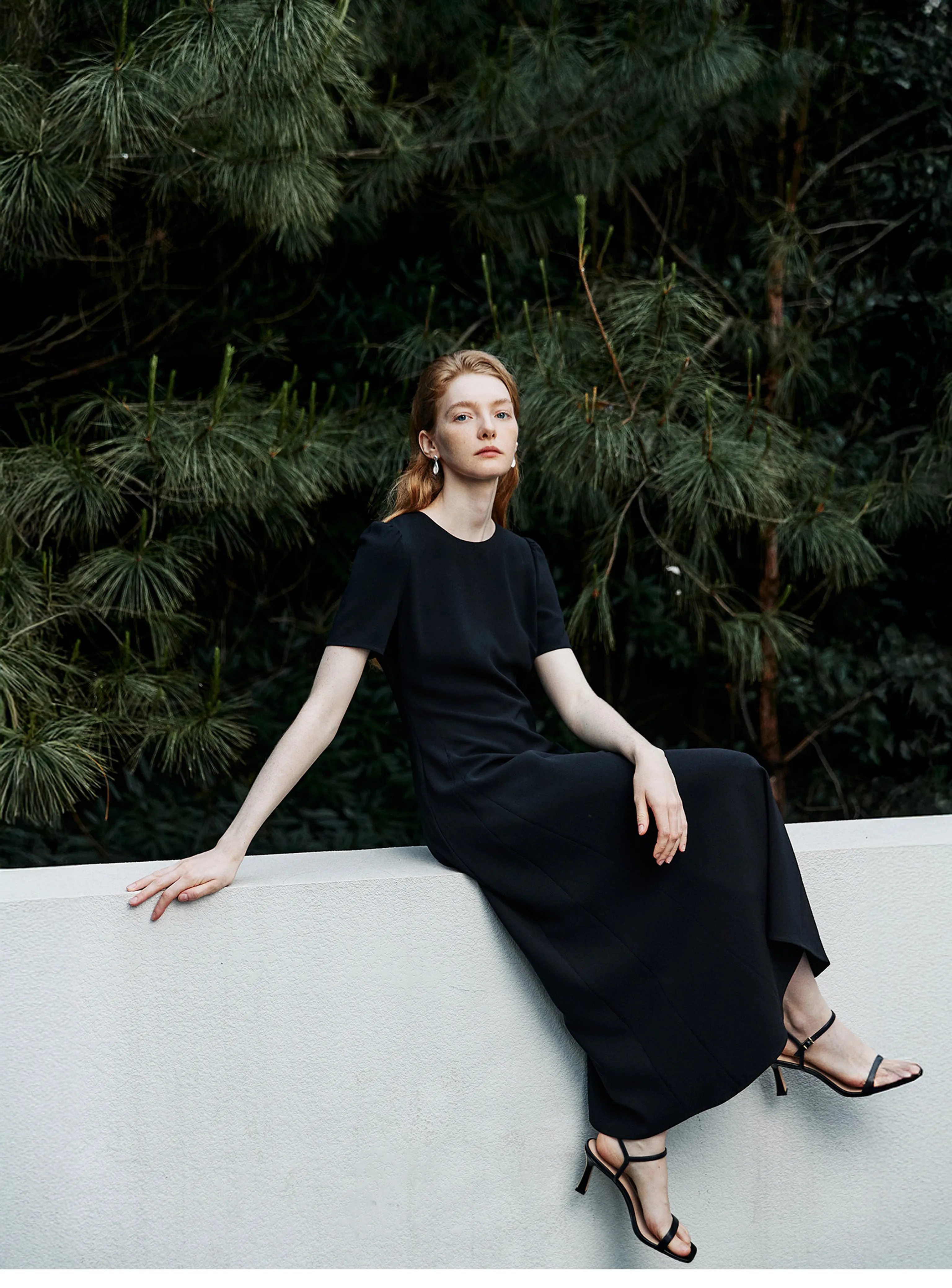 Triacetate Crew A-Line Midi Dress - Image 3