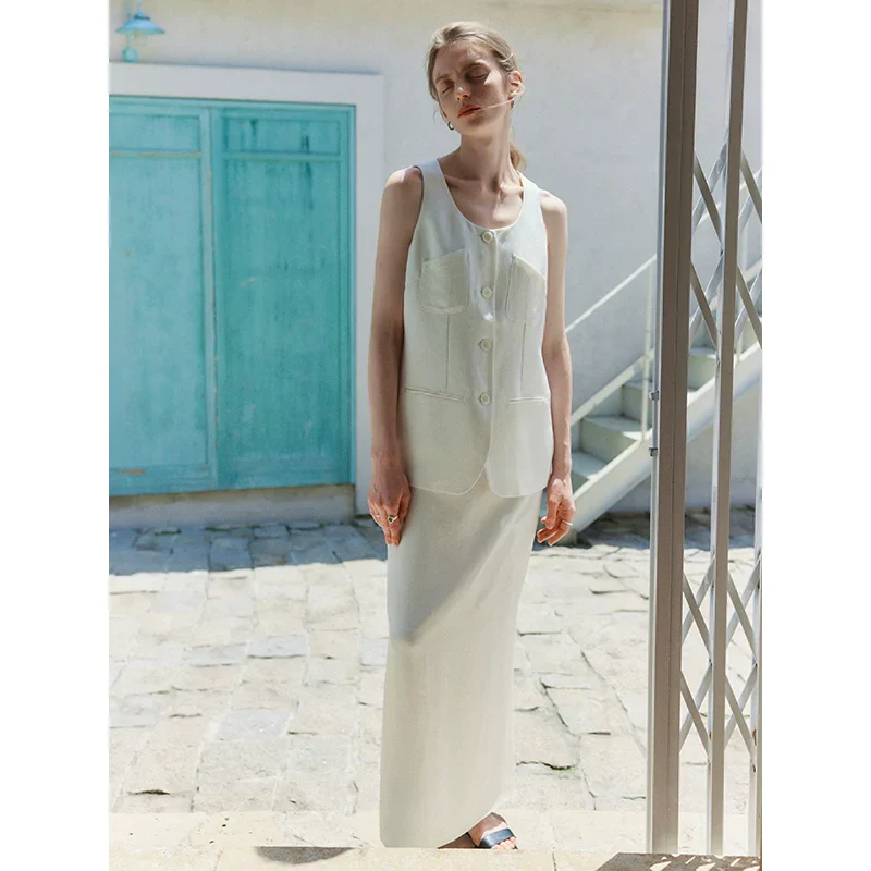 Triacetate Vest and Skirt Ensemble - Image 2