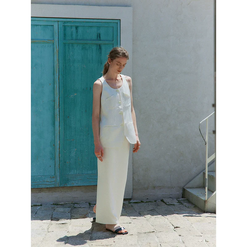 Triacetate Vest and Skirt Ensemble - Image 4
