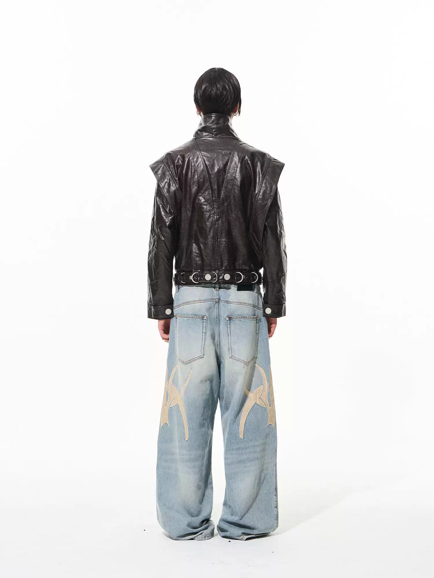 Tribal Embroidered Wide-Leg Jeans - Image 4