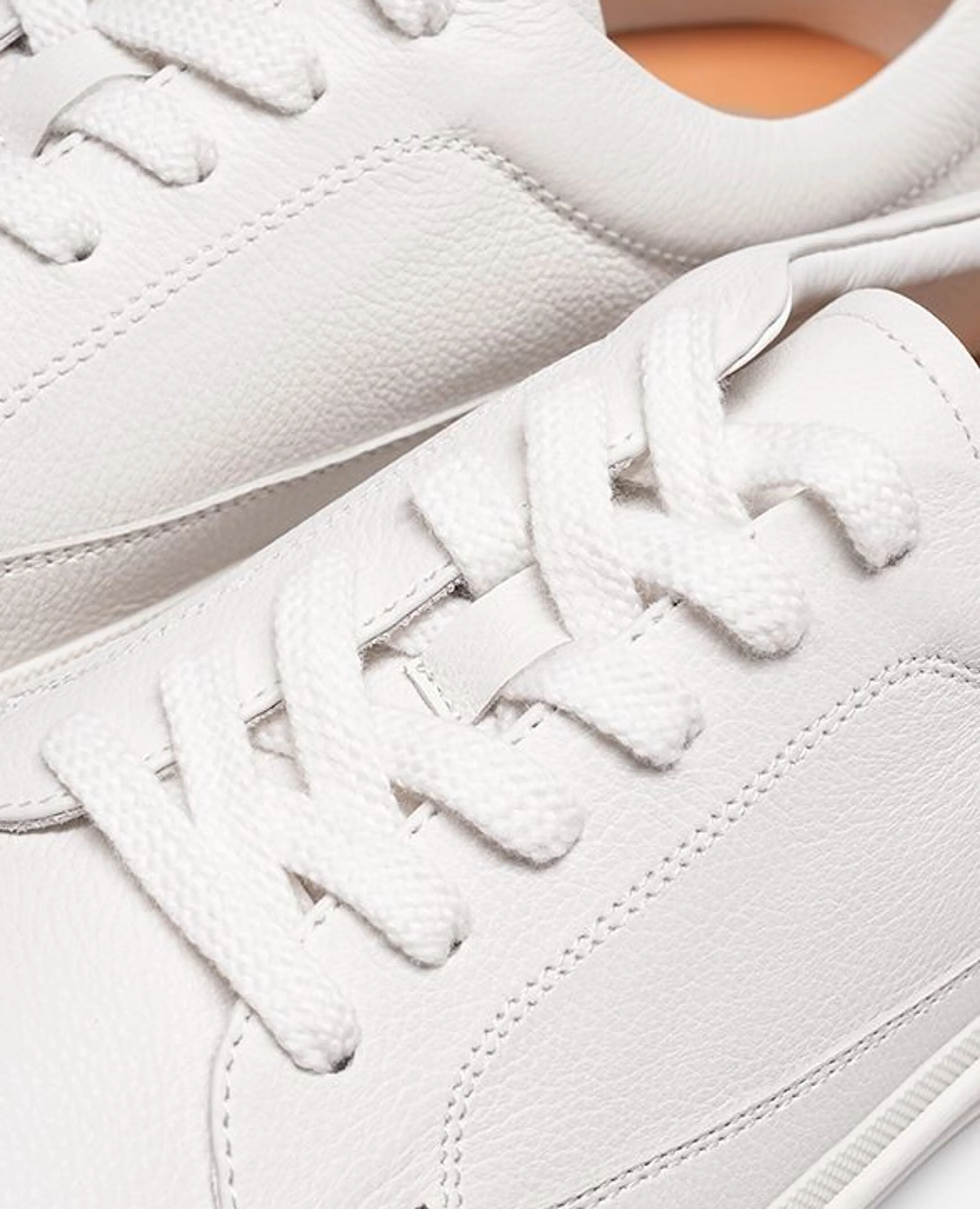Tumbled Italian Calf Leather Moc-Toe Sneaker