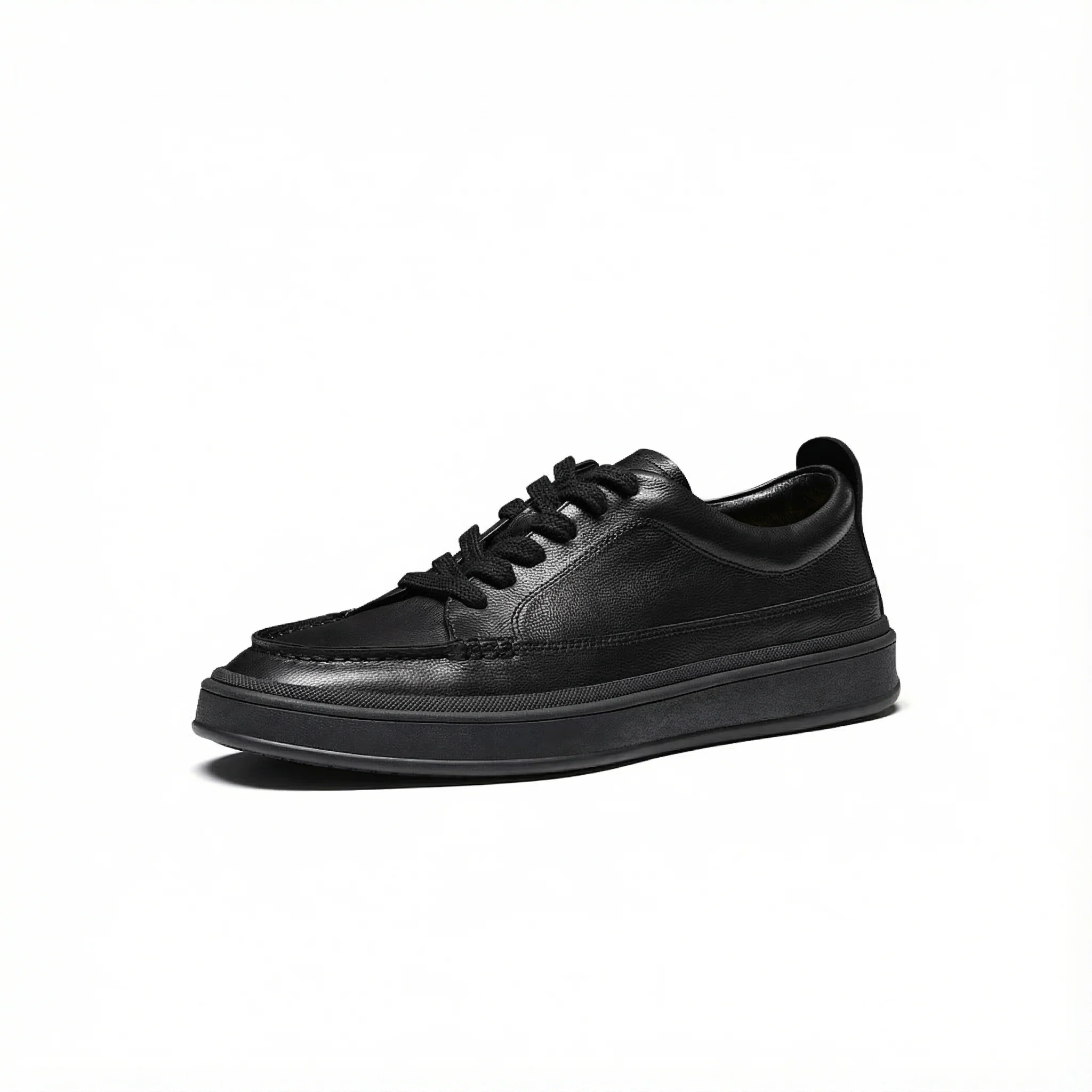 Tumbled Italian Calf Leather Moc-Toe Sneaker - Image 2