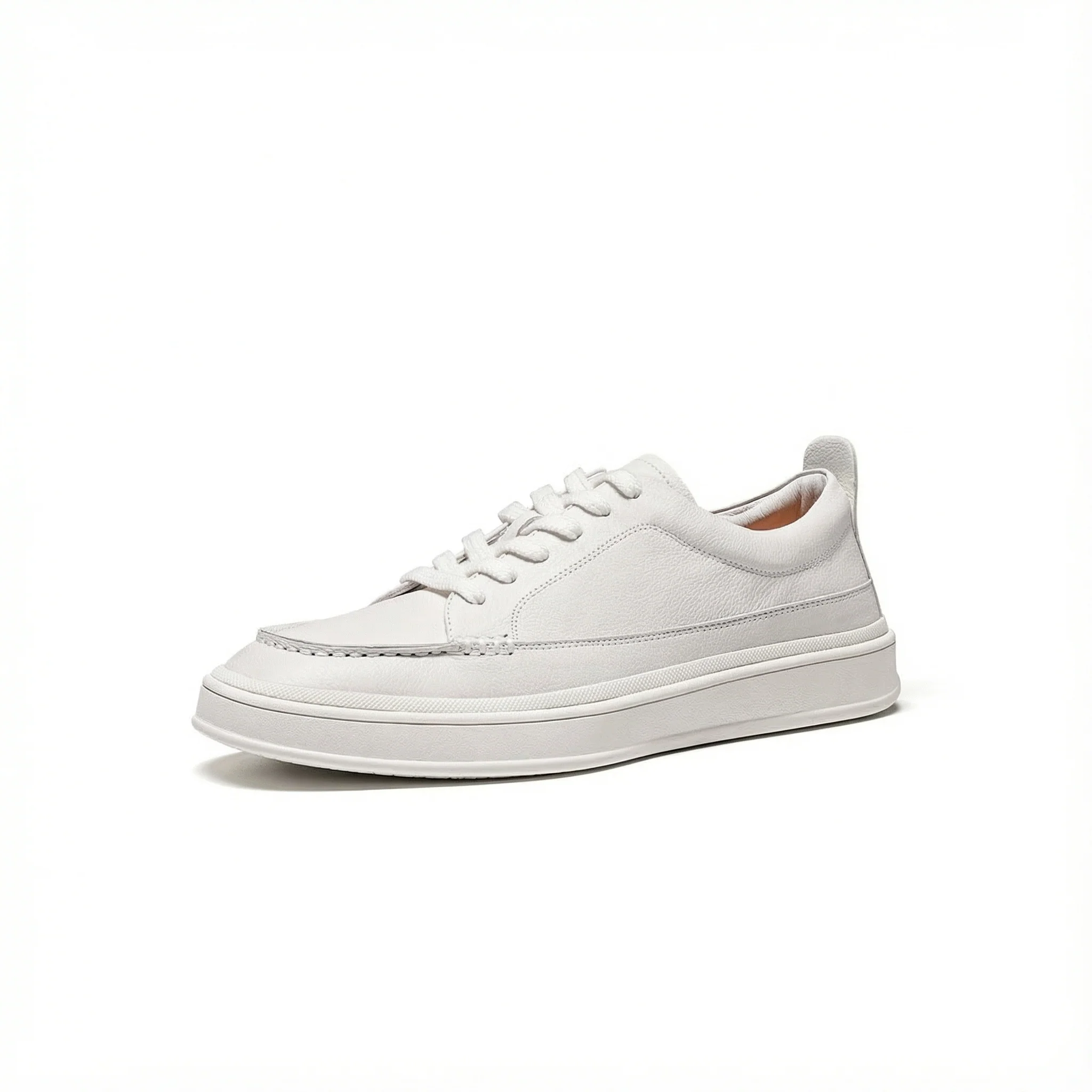 Tumbled Italian Calf Leather Moc-Toe Sneaker - Image 6