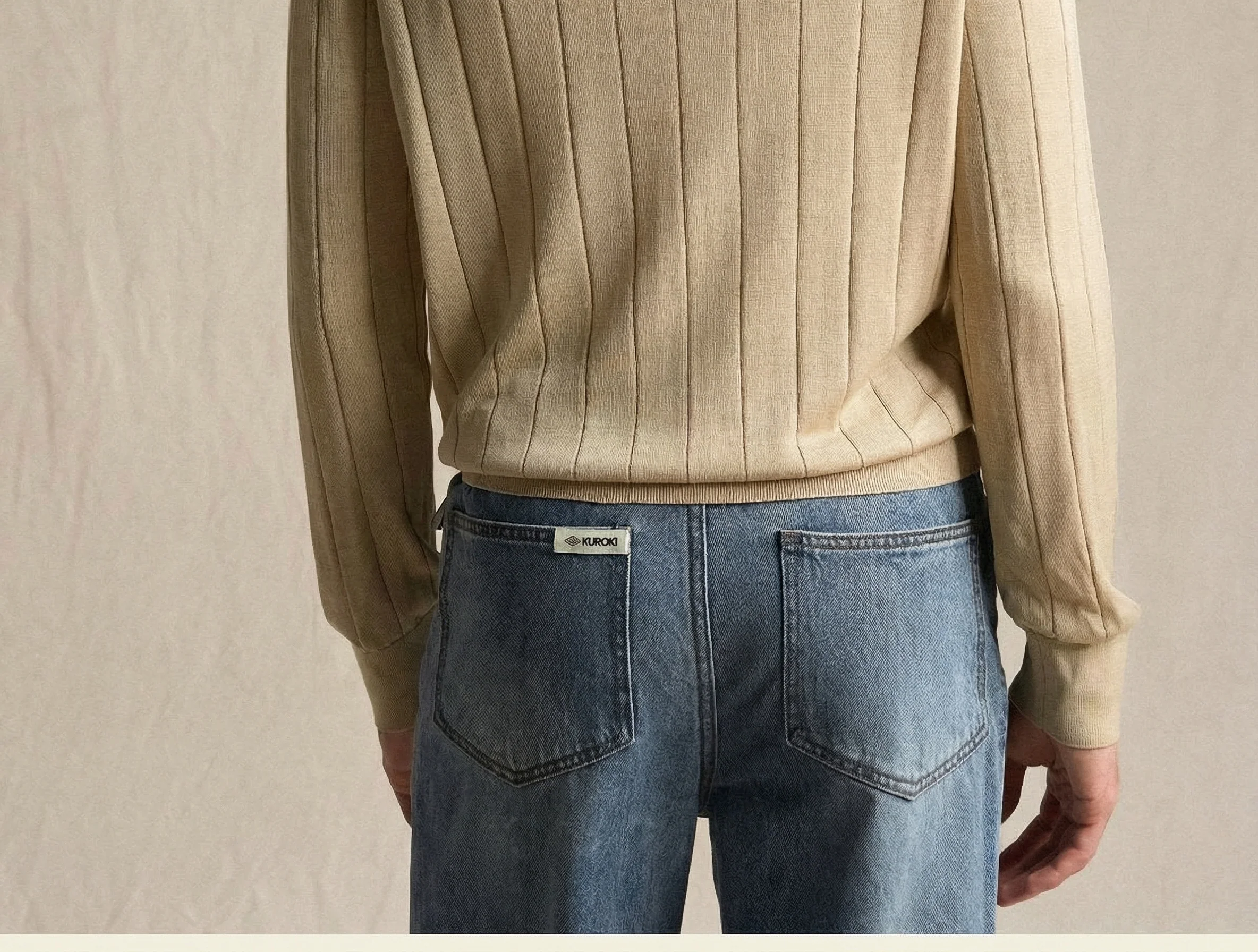 Tussah Silk Ribbed Long-Sleeve Polo - Image 5