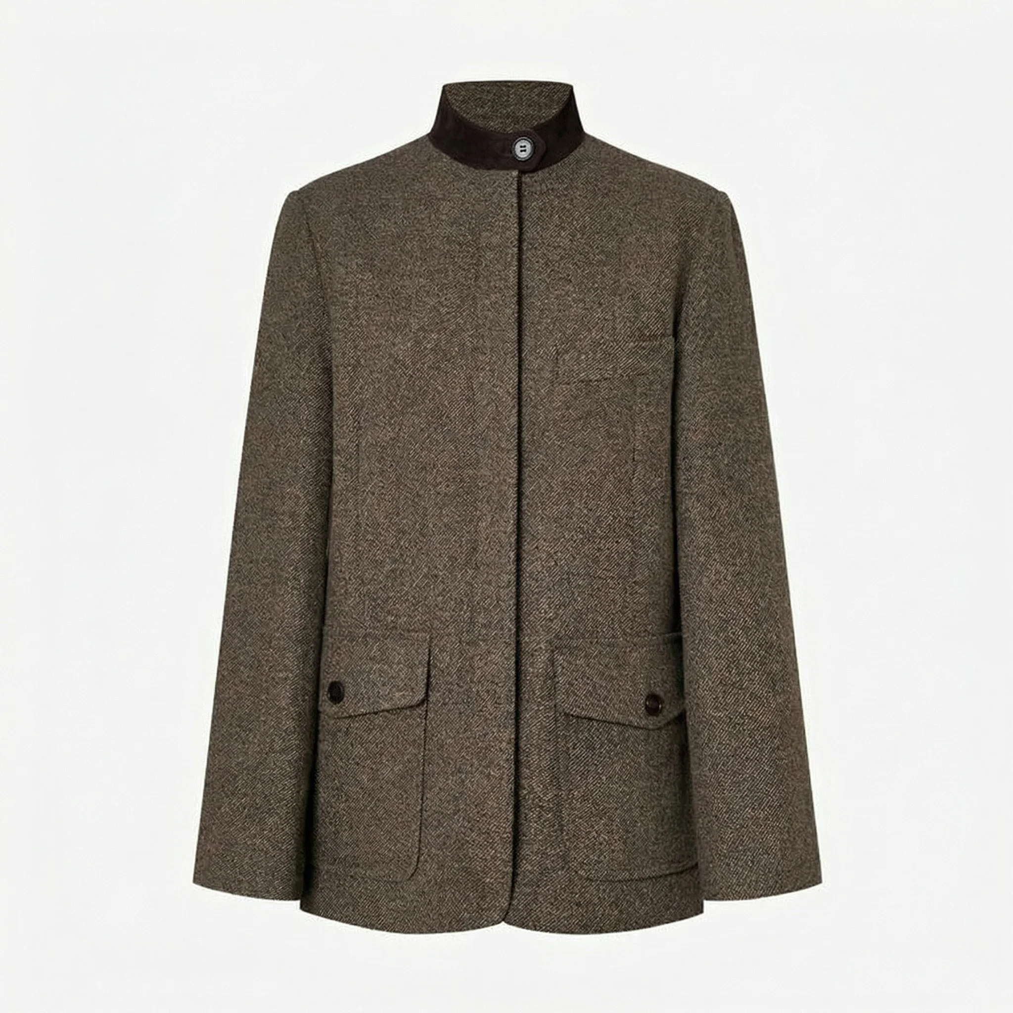 Tweed Stand-Collar Jacket - Image 6