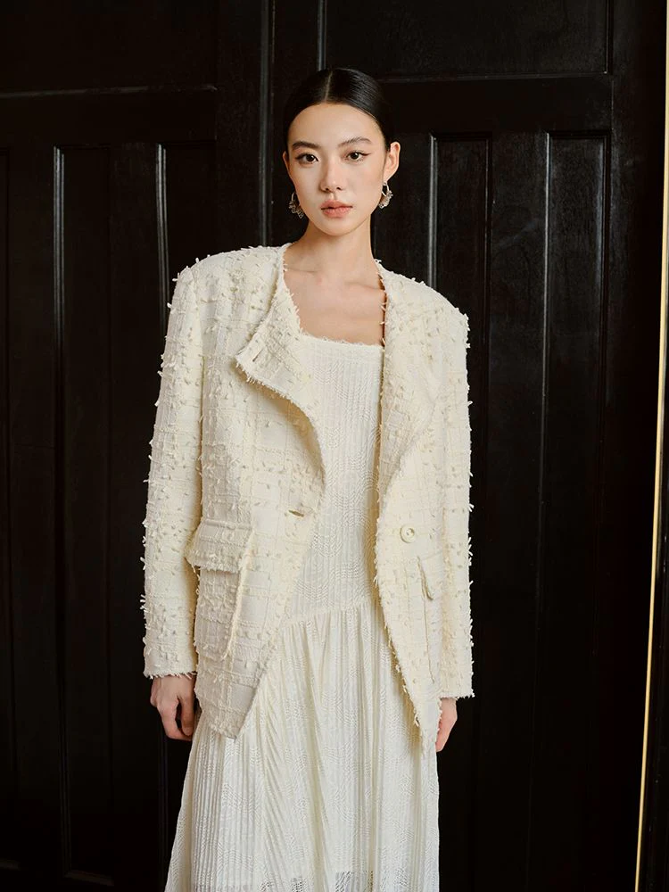Tweed Textured Blazer - Image 10