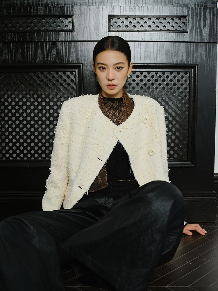 Tweed Textured Blazer - Image 11
