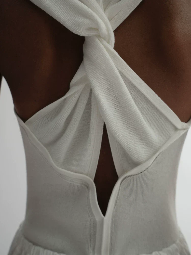 Twist-Back Drawstring Dress - Image 4