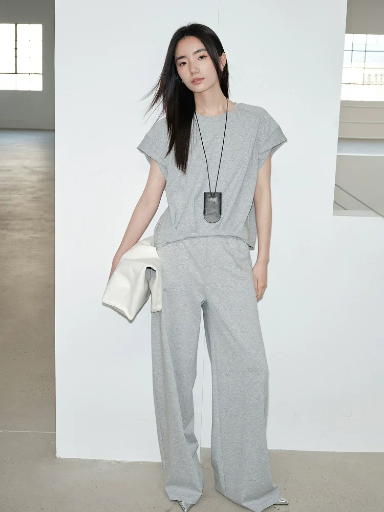 Twist-Cuff Tee & Wide-Leg Pants Set - Image 5