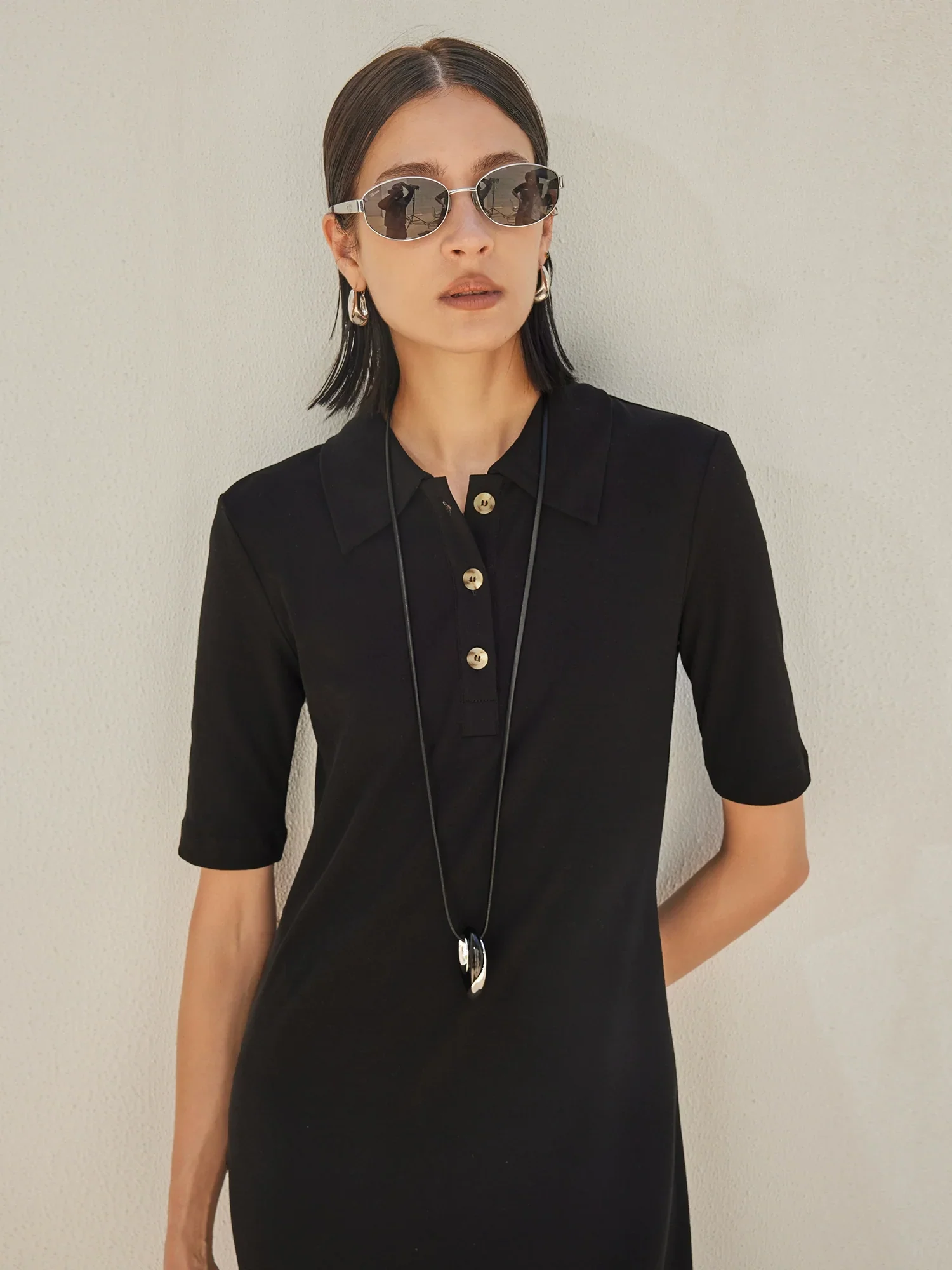 Twist Rib Polo Dress - Image 2