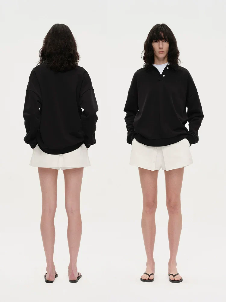 Two-Button Polo-Collar Sweatshirt - Image 2