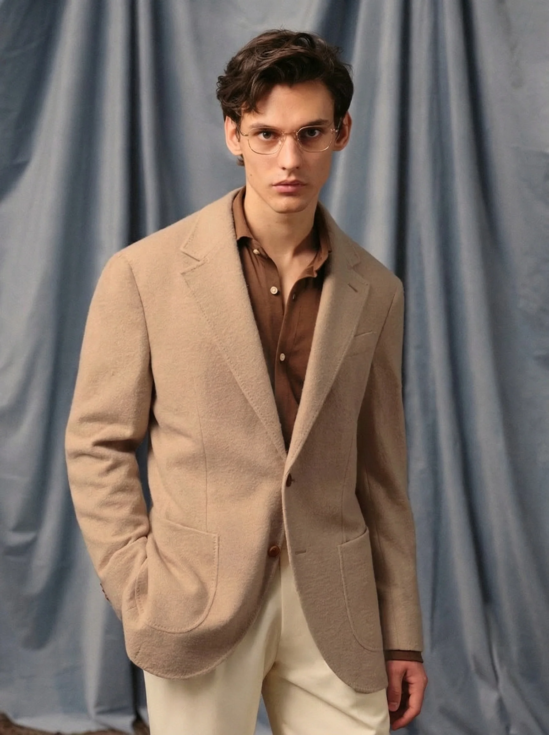 Two-Color Wool-Cotton Jacket