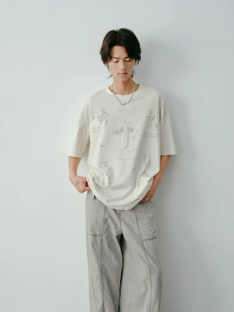 Two-Tone Botanical Cotton Tee