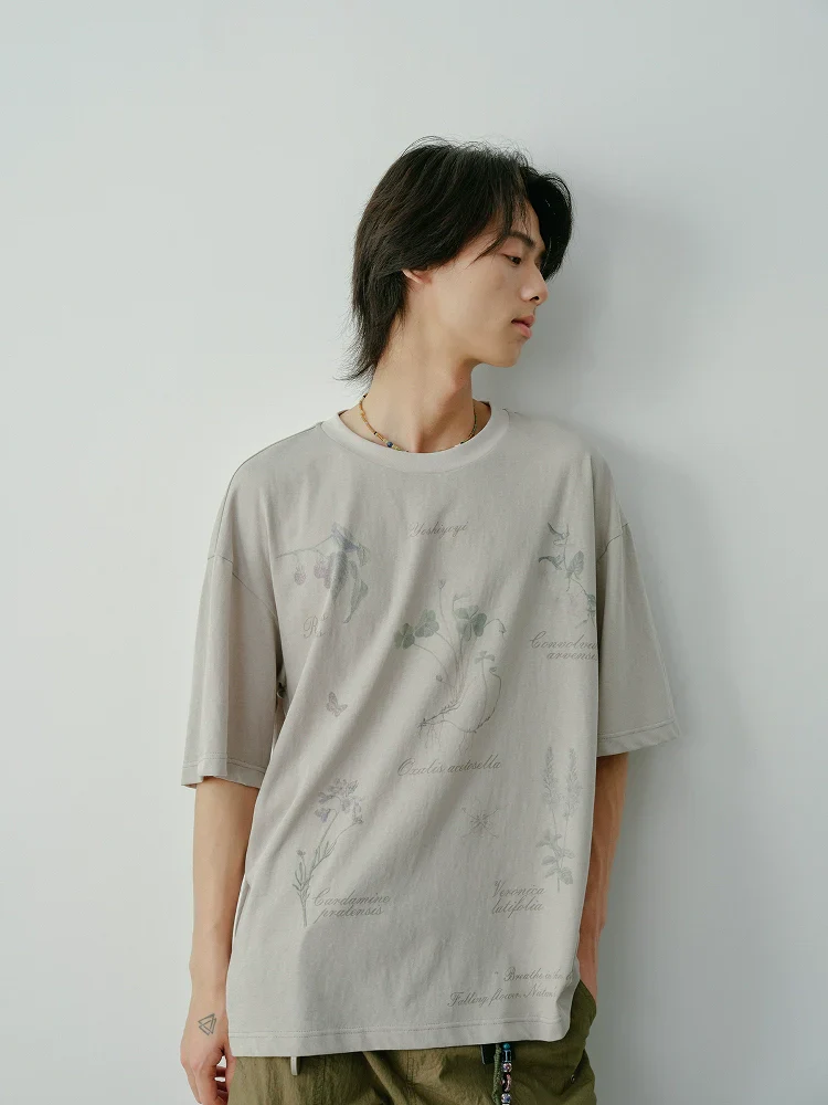 Two-Tone Botanical Cotton Tee - Image 2