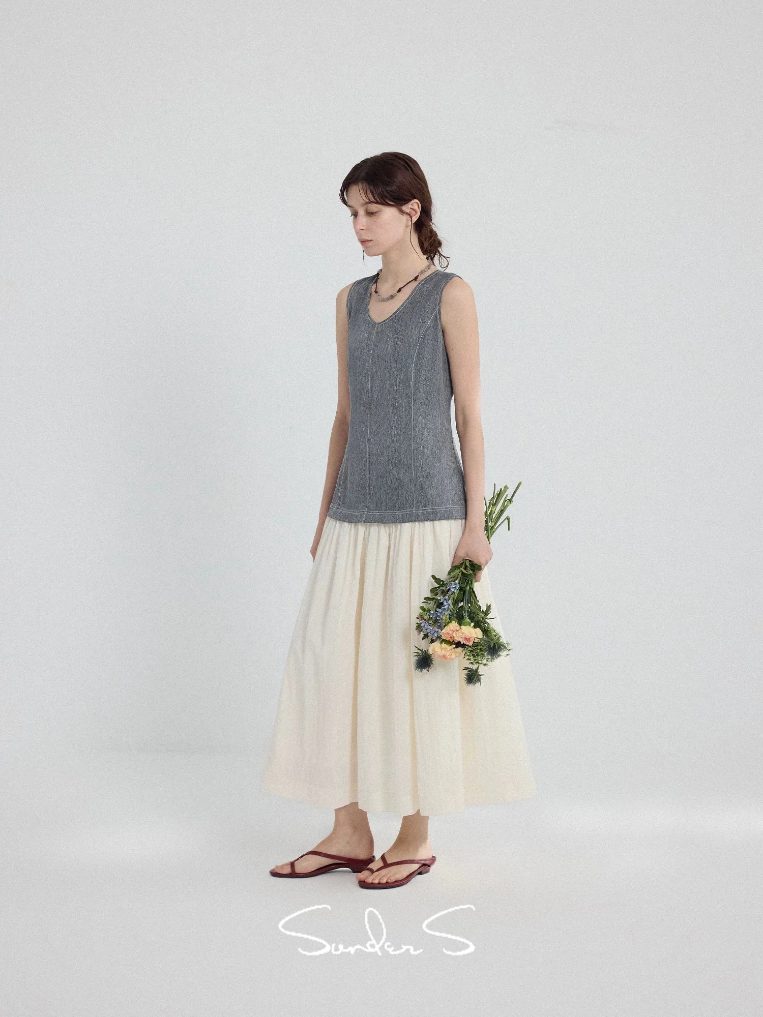 Two-Tone Faux Two-Piece Dress - Image 3