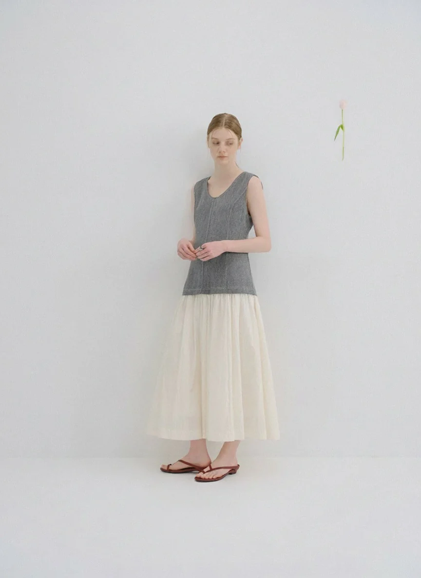 Two-Tone Faux Two-Piece Dress - Image 5