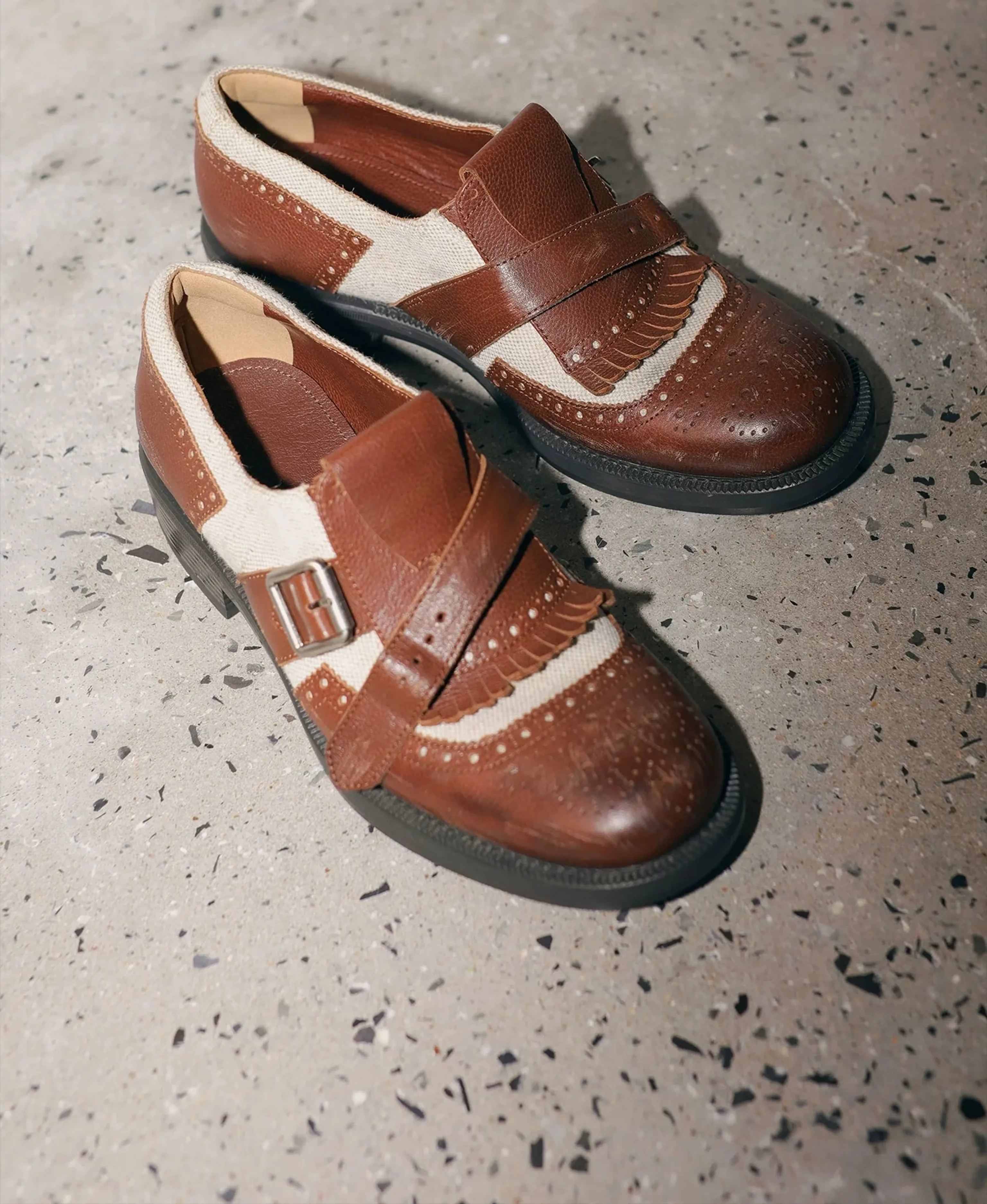 Two-Tone Kiltie Monk Loafers - Image 3