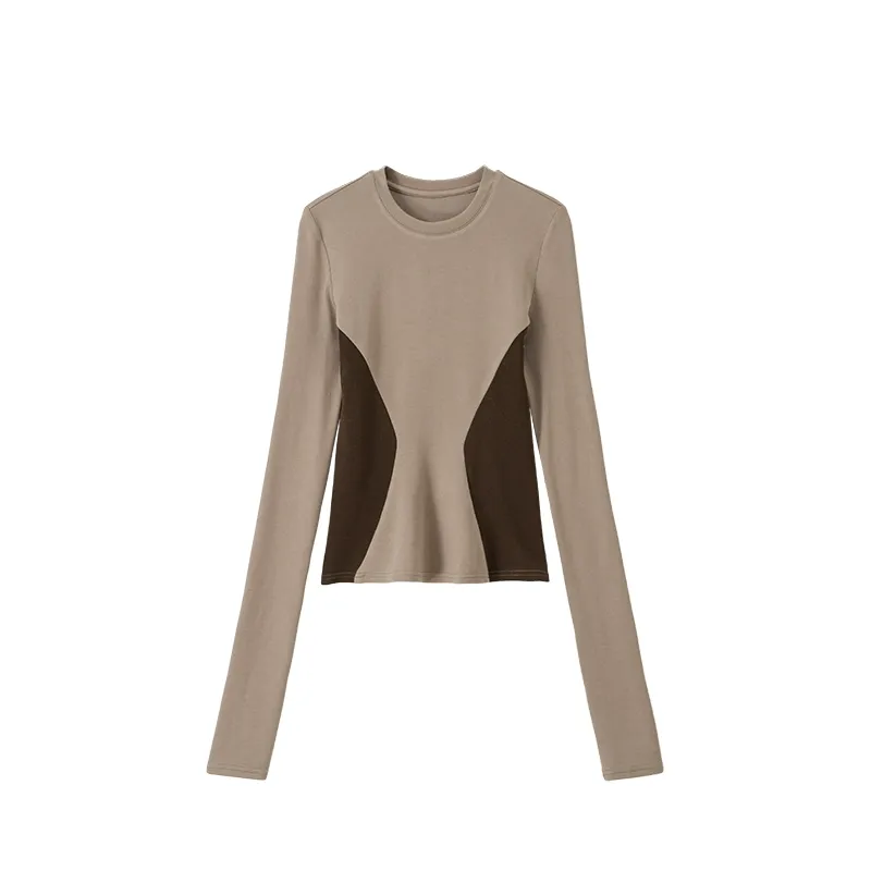 Two-Tone Long-Sleeve Fitted Top - Image 6