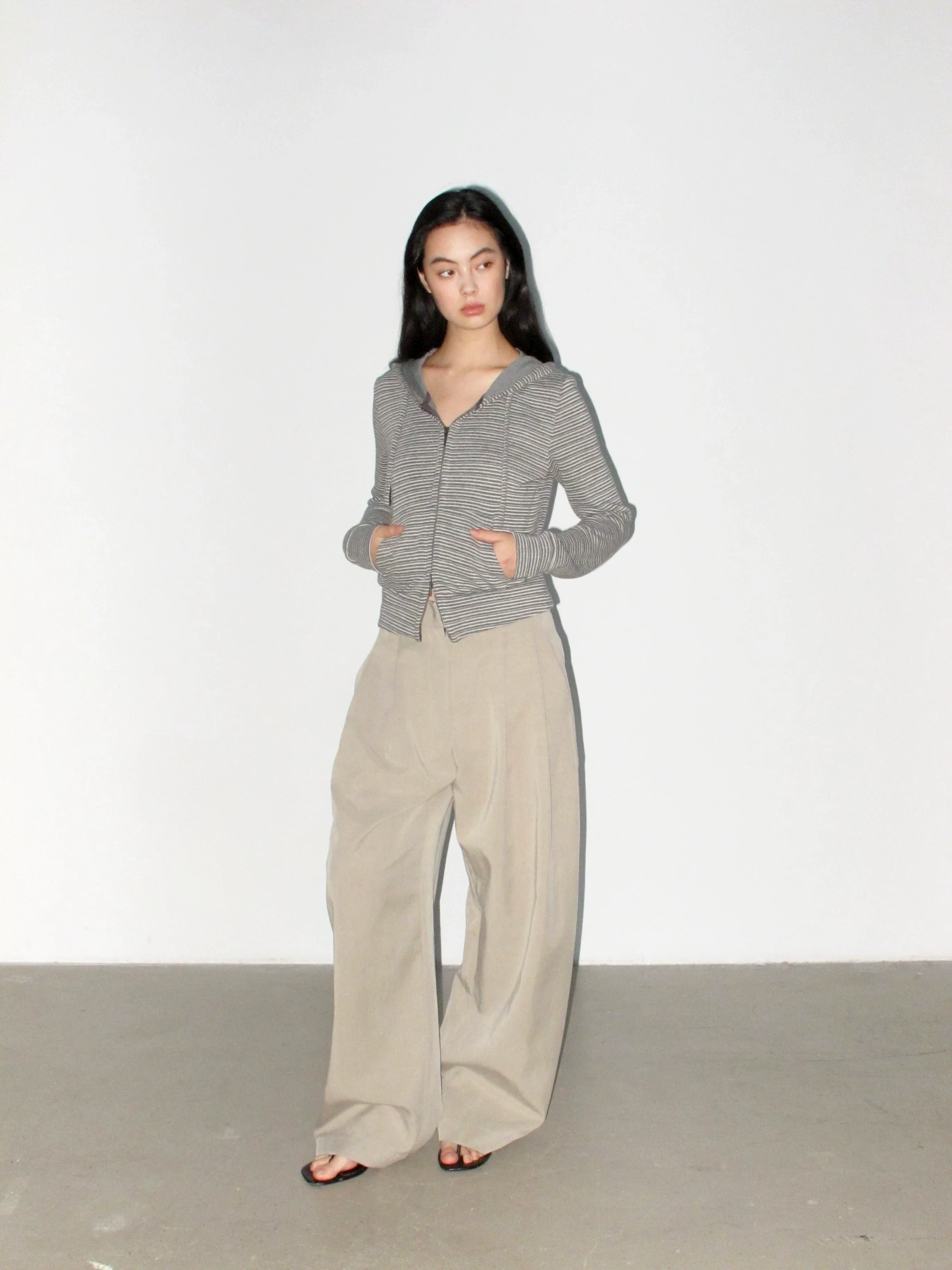 Two-Tone Lyocell-Cupro Double-Pleat Trousers