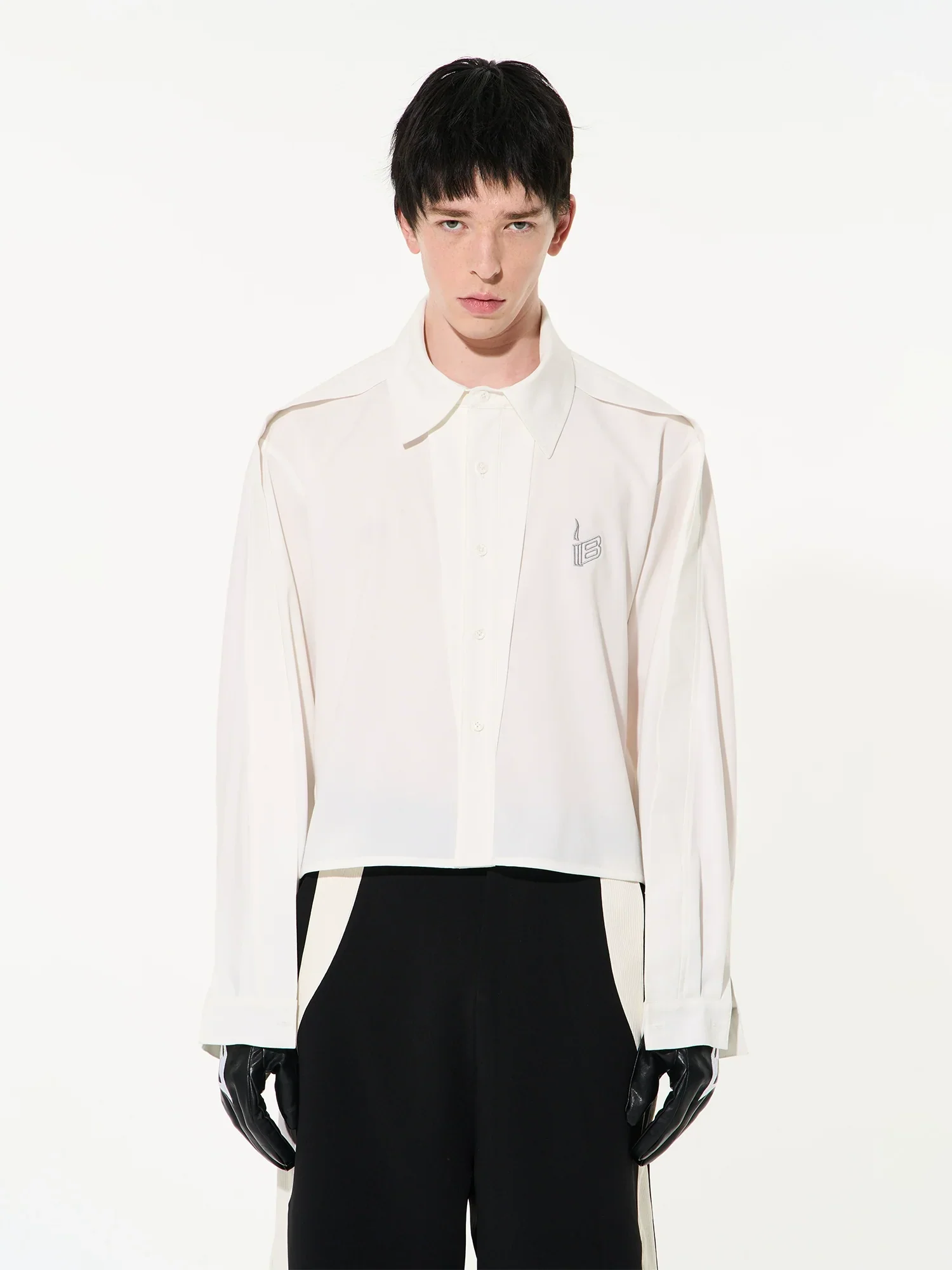 Two-Tone Oversized Button-Down Shirt - Image 2