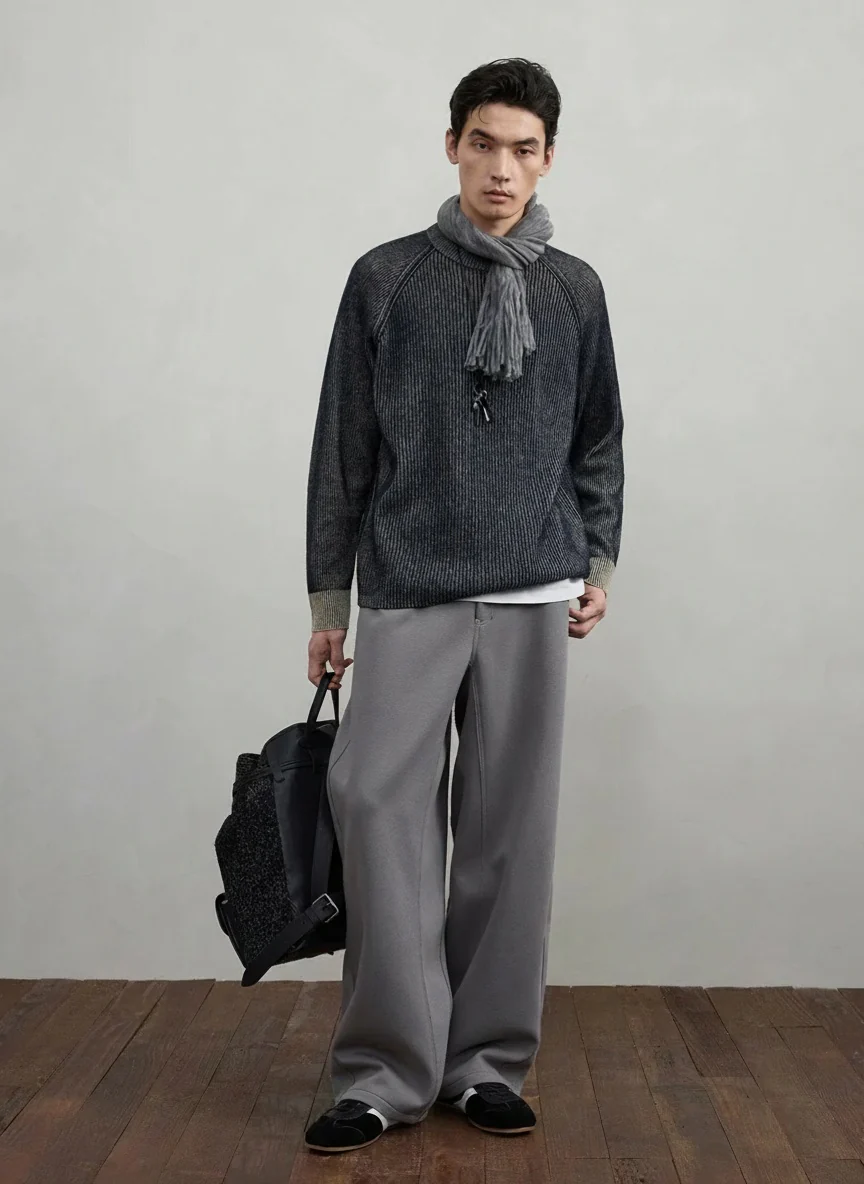 Two-Tone Pinstripe Raglan Sweater - Image 2