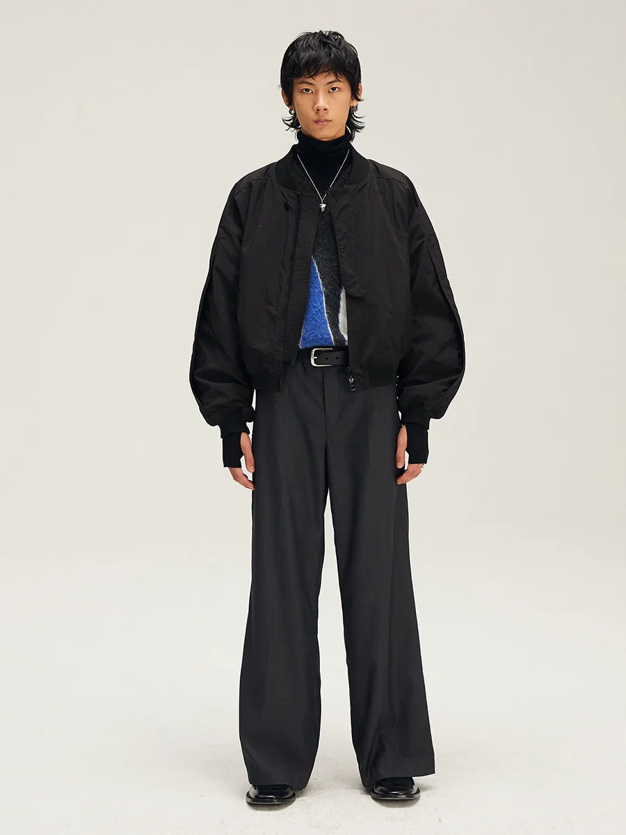Two-Tone Plaid Wide-Leg Trousers - Image 5