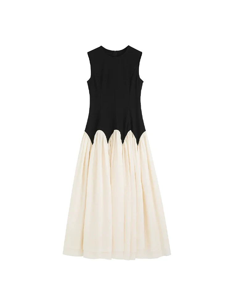 Two-Tone Pleated Dress - Image 4