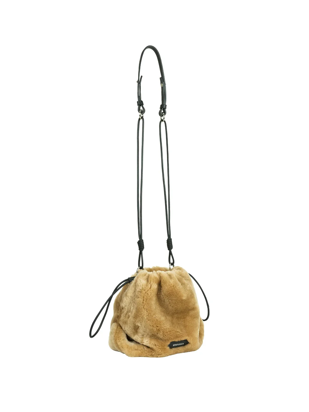 Two-Tone Shearling Bucket Bag