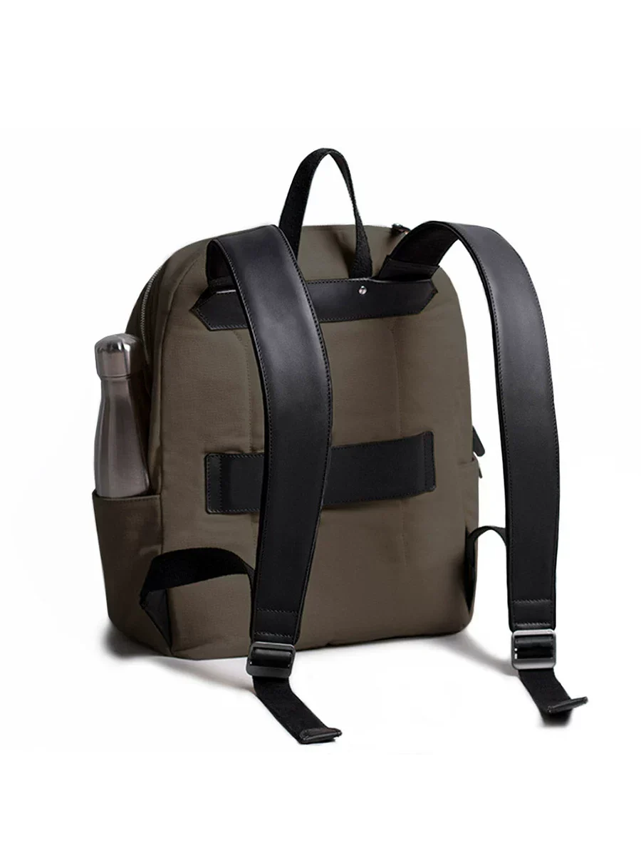 Two-Tone Top-Grain Leather Laptop Backpack - Image 5