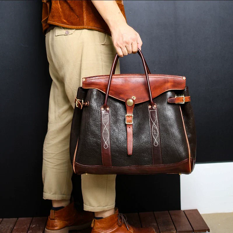 Two-Tone Vegetable-Tanned Leather Doctor Bag