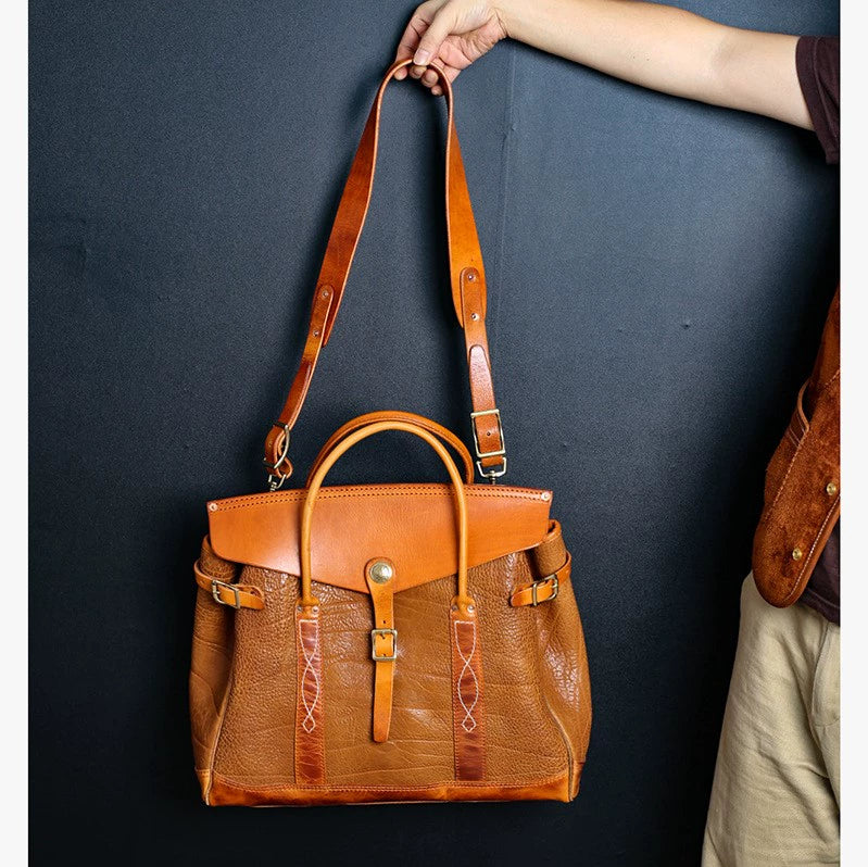 Two-Tone Vegetable-Tanned Leather Doctor Bag - Image 3