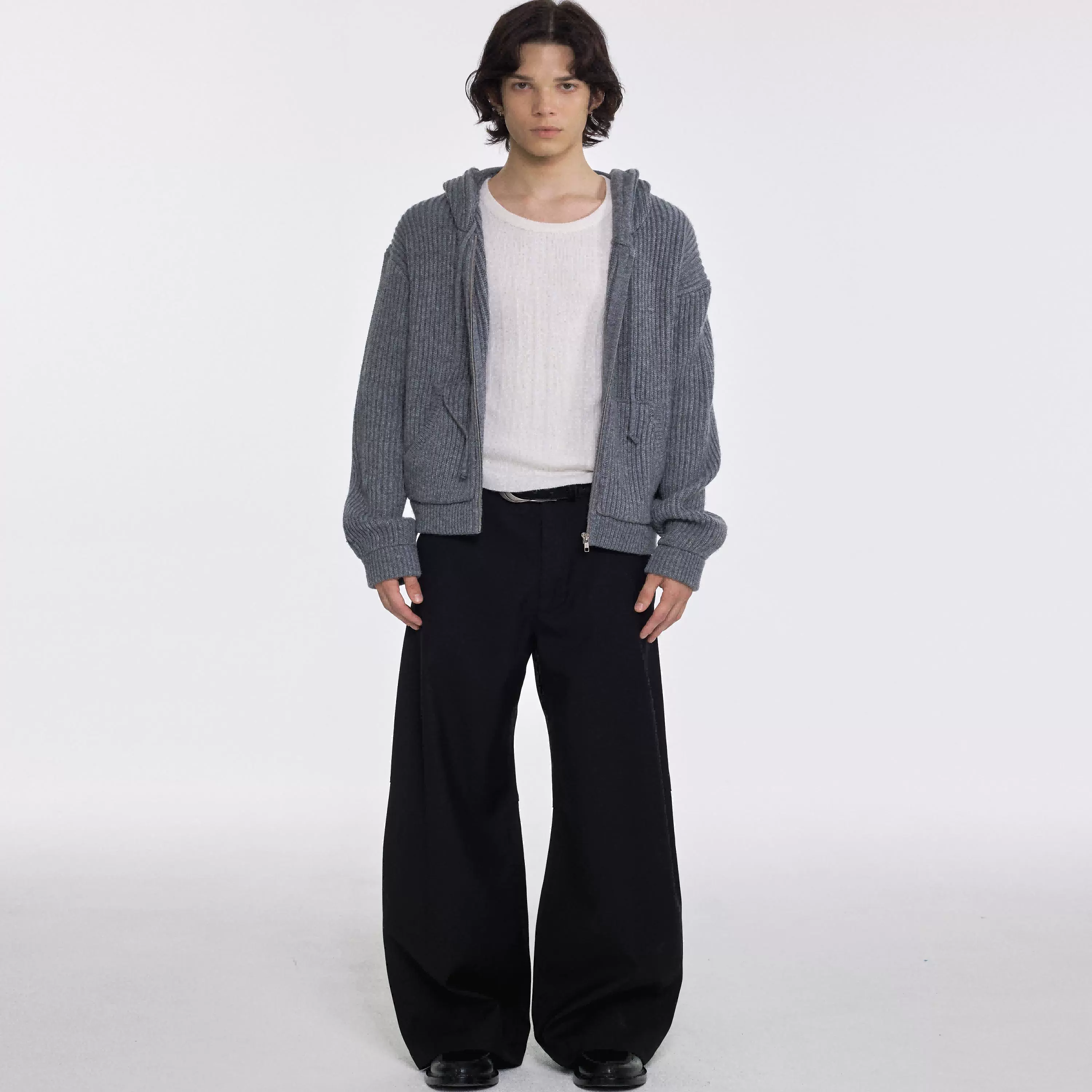 Two-Tone Wide-Leg Trousers - Image 3