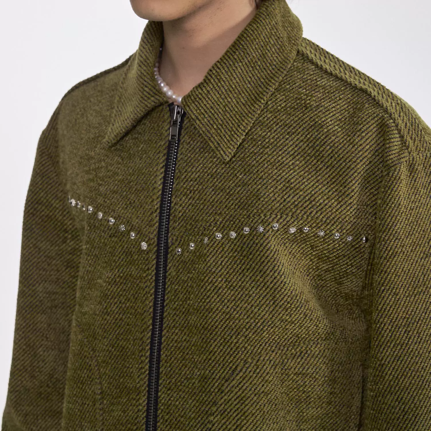 Two-Tone Wool Cropped Jacket - Image 5