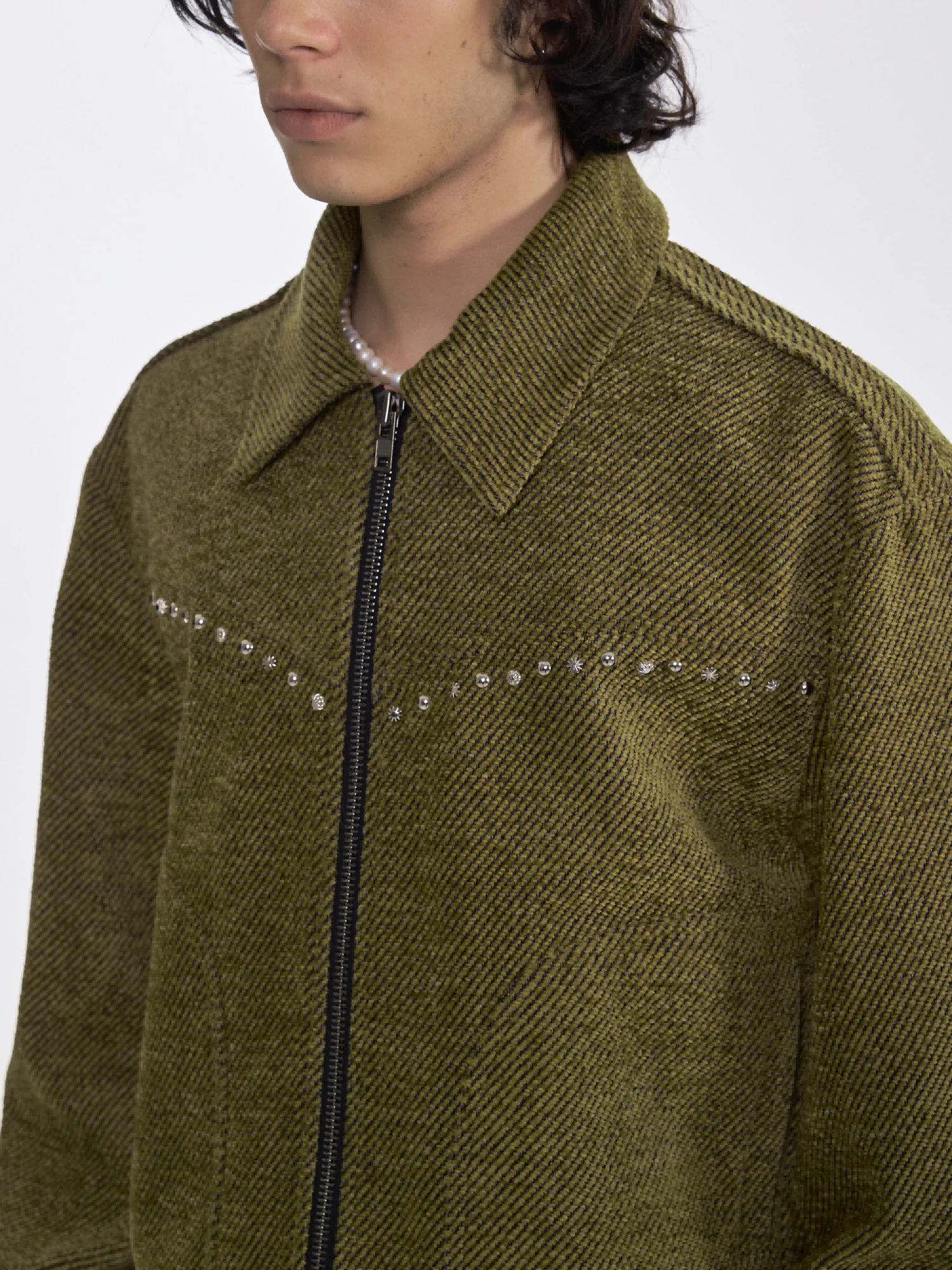 Two-Tone Wool Cropped Jacket - Image 7