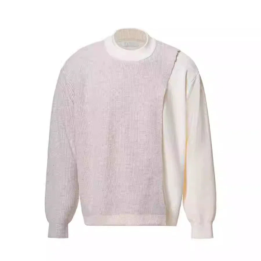 Two-Tone Wool Knit Sweater - Image 5