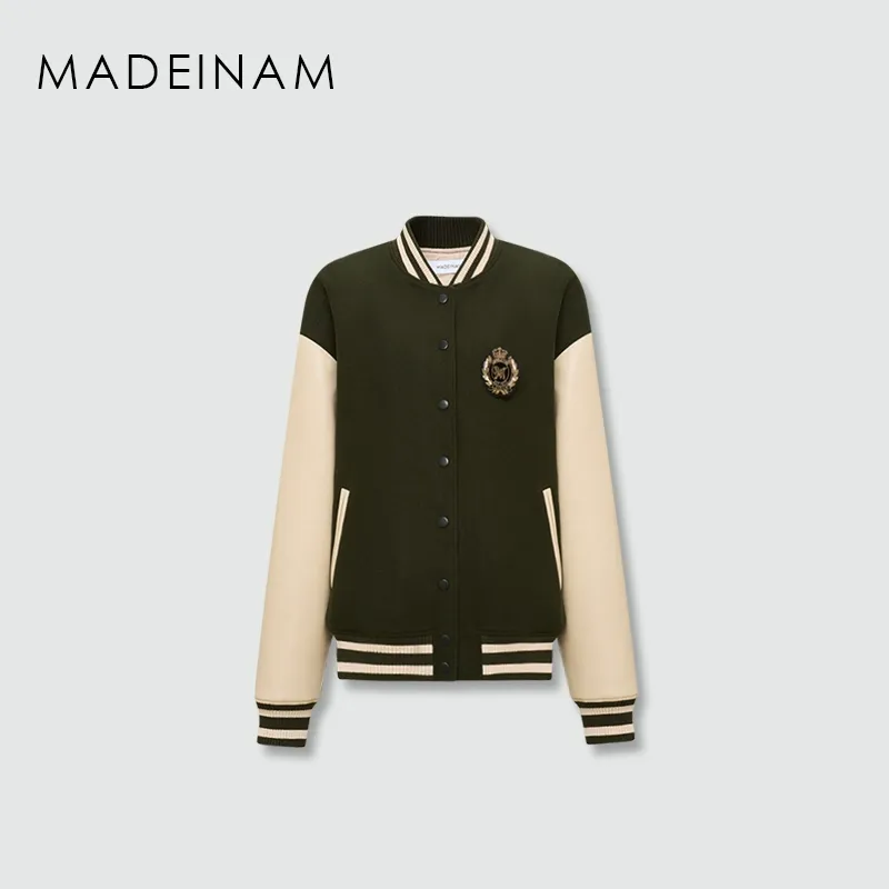 Two-Tone Wool-Twill Varsity Jacket - Image 7
