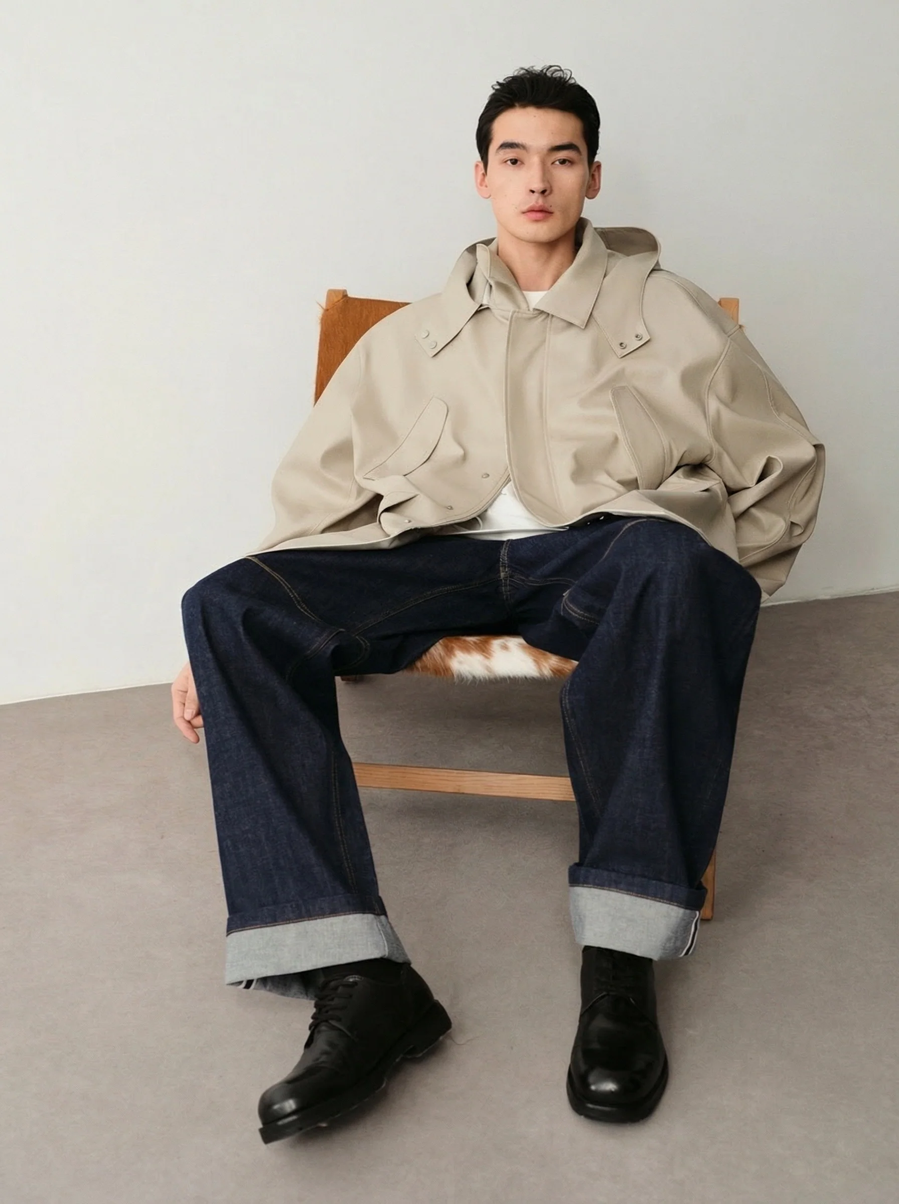 Two-Way Mid-Length Hooded Coat - Image 3