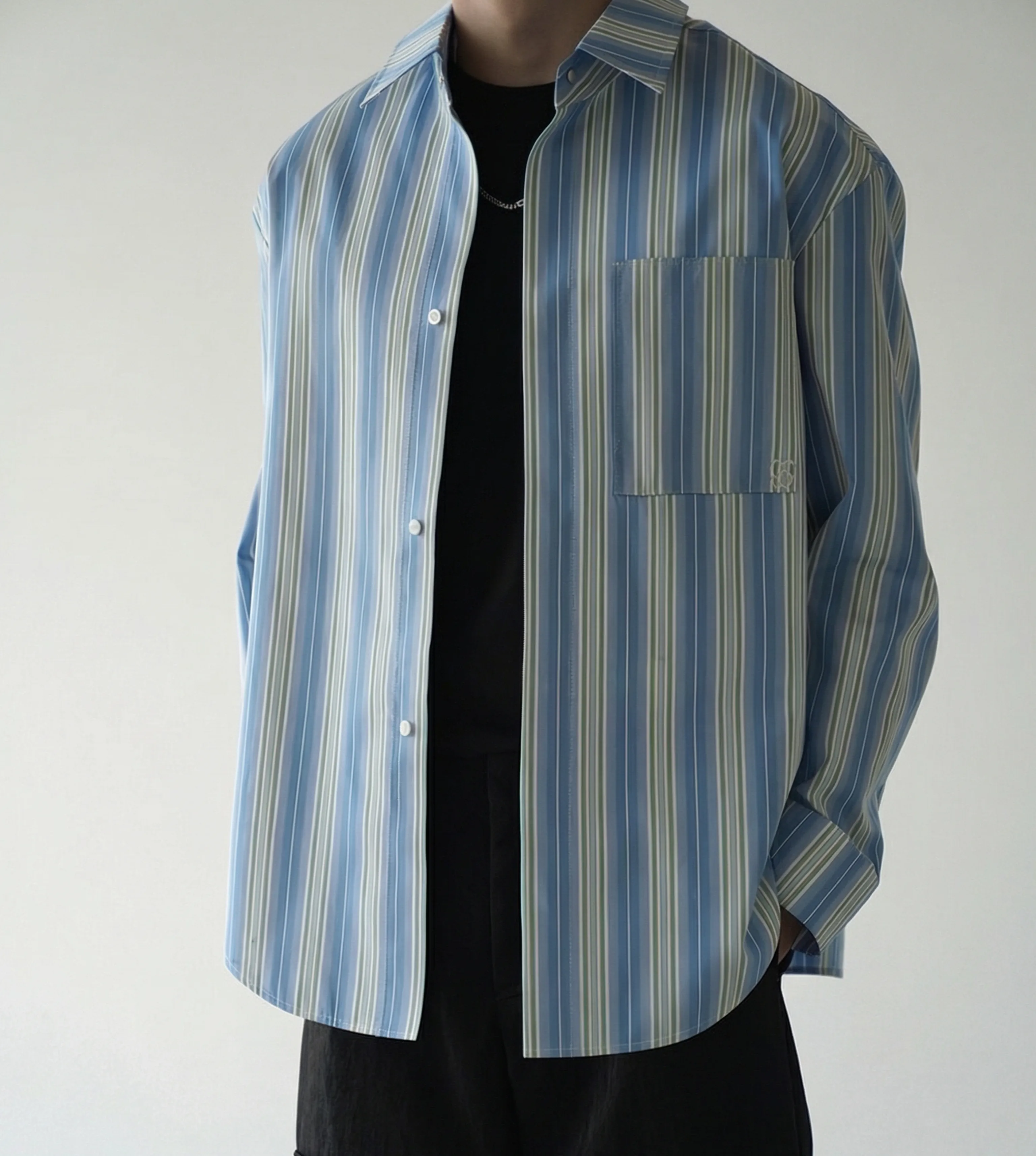 Two-Way Striped Cotton Shirt - Image 4
