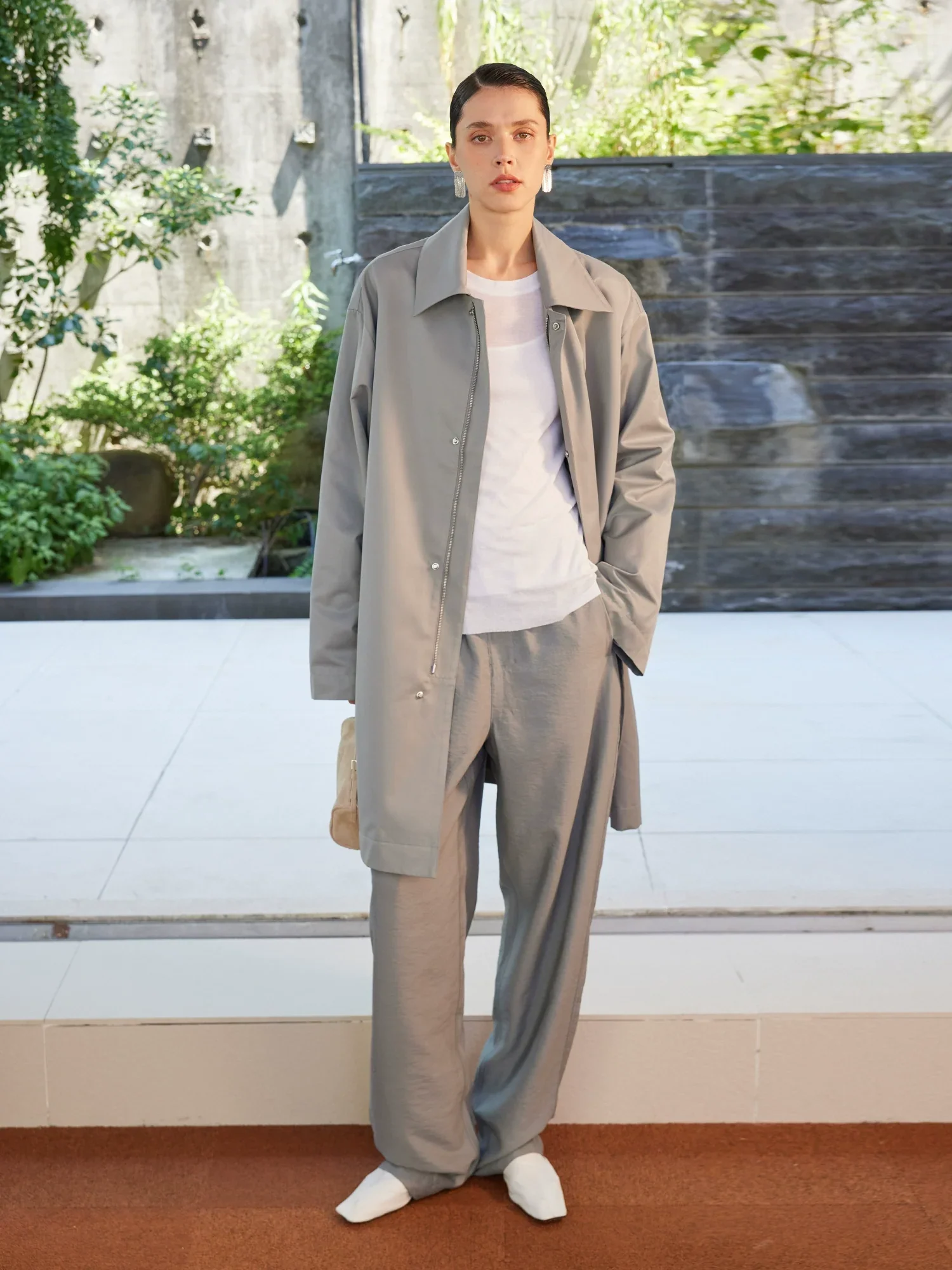 Two-Way Zip Mid-Length Coat