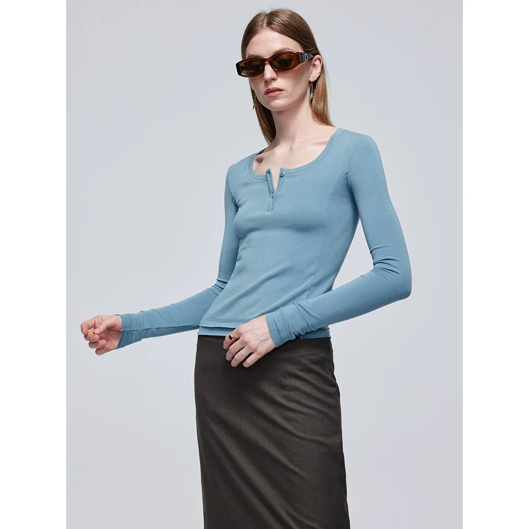 U-neck Henley Shirt - Image 2