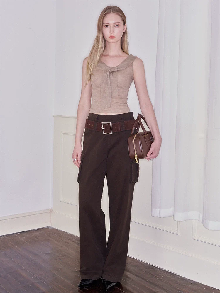 U-Neck Tie Knit Vest - Image 3