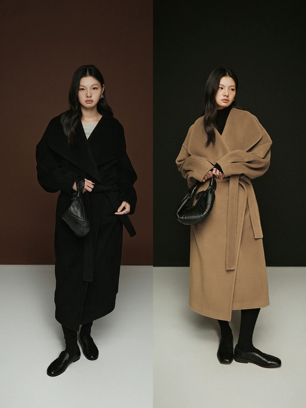Ultrafine Wool Shawl-Collar Wrap Coat - Image 2
