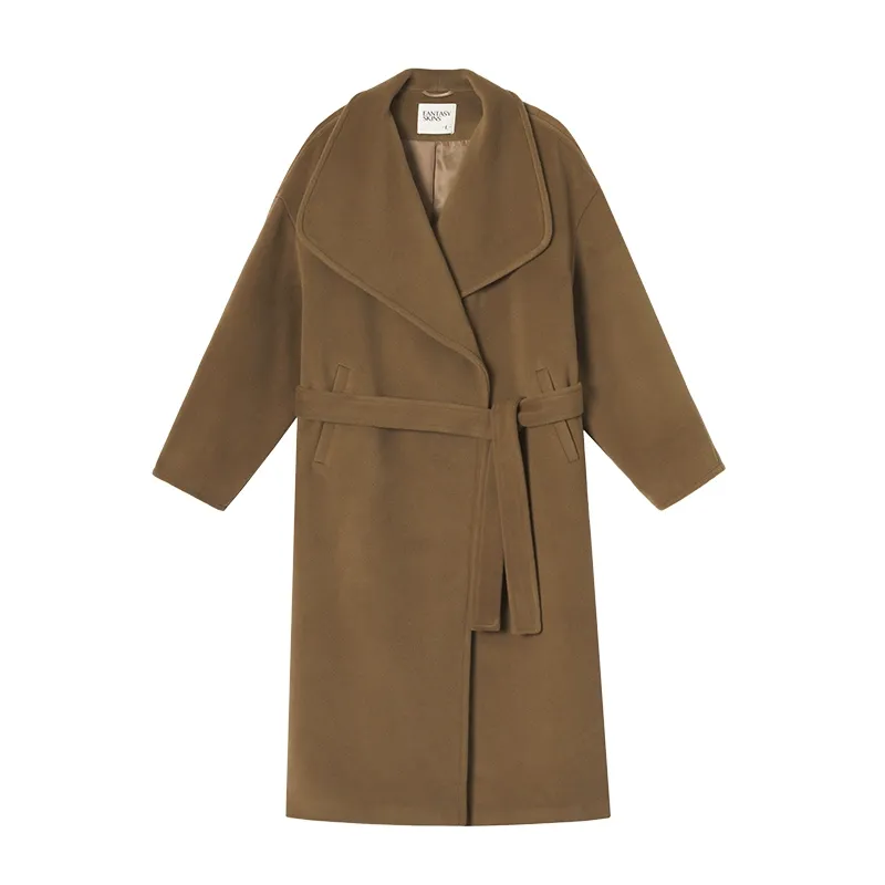 Ultrafine Wool Shawl-Collar Wrap Coat - Image 6
